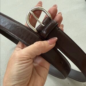 Boglioli Brown Italian Leather Belt - Size 100 (Women’s Large / Men’s Medium?)